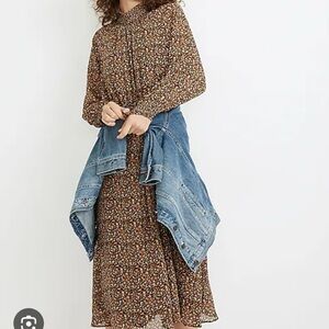 Madewell Georgette Smocked Dress in Folktale Paisley